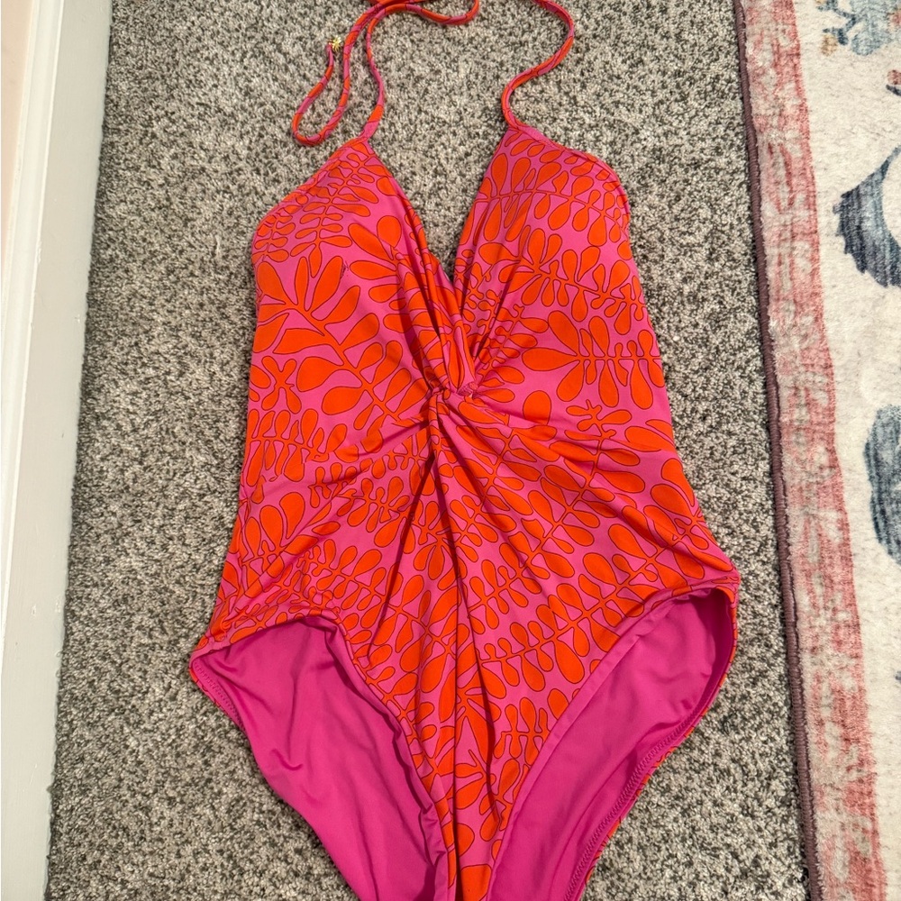 Vibrant Pink and Orange Swimsuit